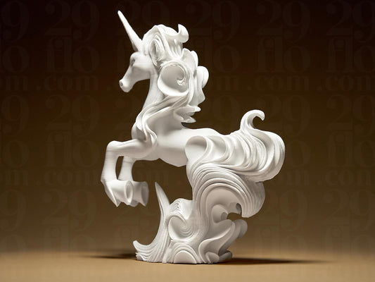 Einhorn Skulptur – Elegante 3D-Druck Dekofigur, auf Wunsch handbemalt