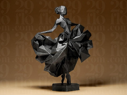 geometric ballerina sculpture - 3D print - ballett decor - dancer figure