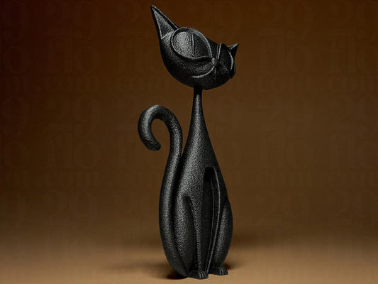 cat sculpture - fun 3D print - home decor - funny figure