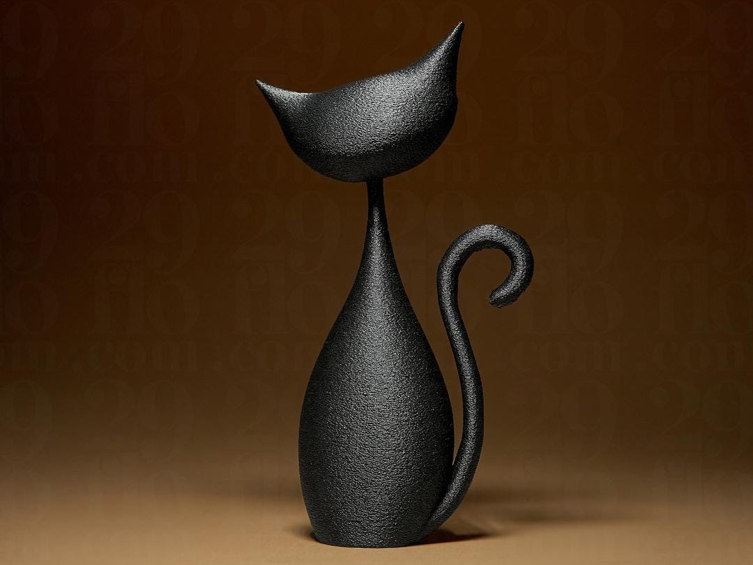 cat sculpture - fun 3D print - home decor - funny figure
