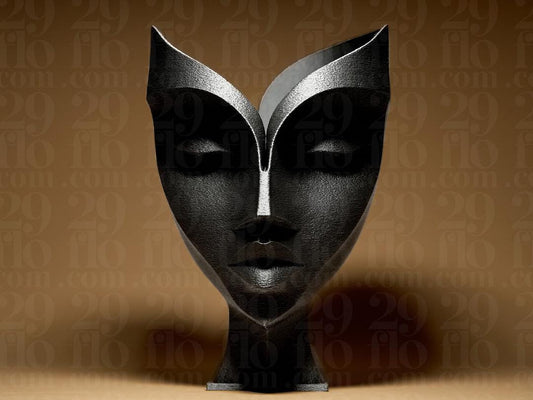 Abstract Woman Face Sculpture - modern 3D print - home decoration