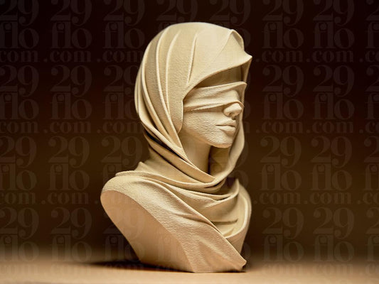 Blindfolded Woman Sculpture - modern 3D print - abstract sculpture - home decor