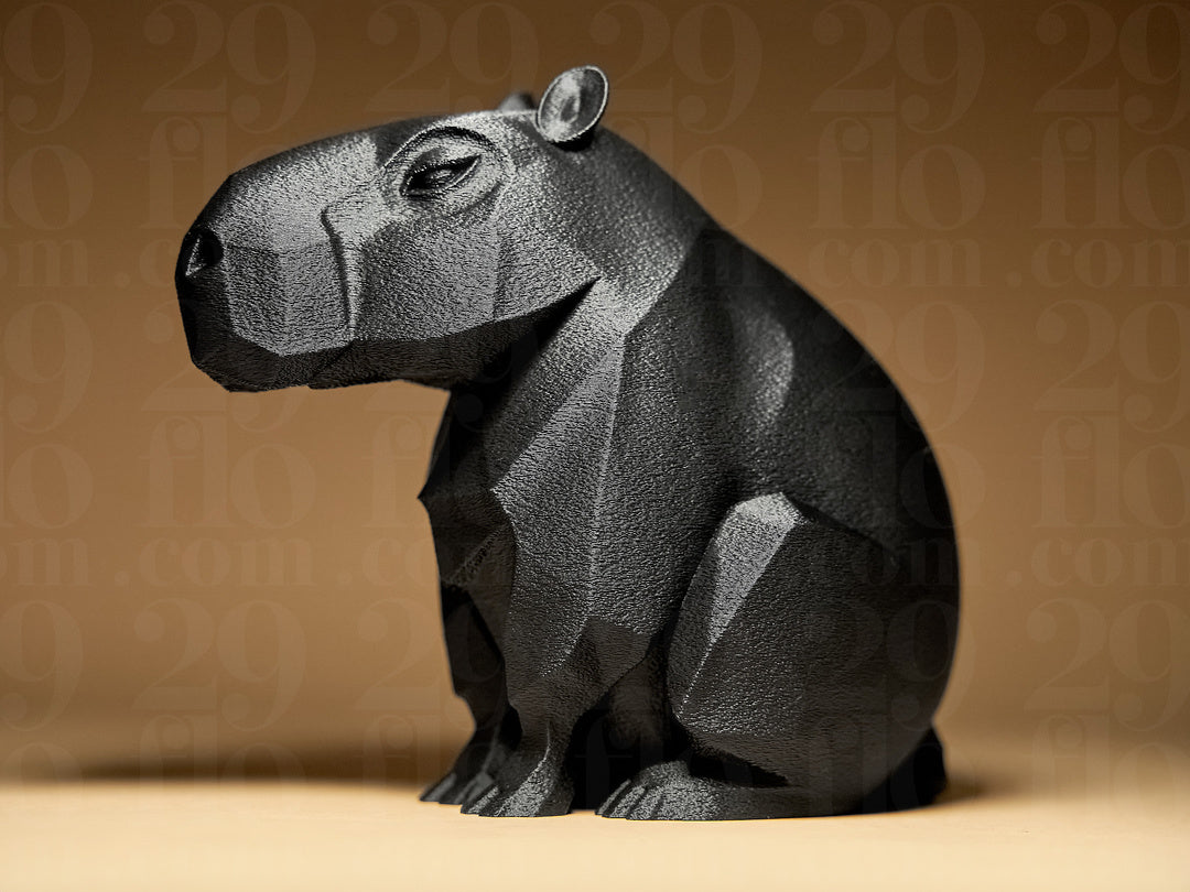 Süßes Geometrisches Capybara – 3D-Druck Skulptur als Deko & Geschenk