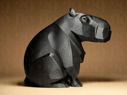 Süßes Geometrisches Capybara – 3D-Druck Skulptur als Deko & Geschenk
