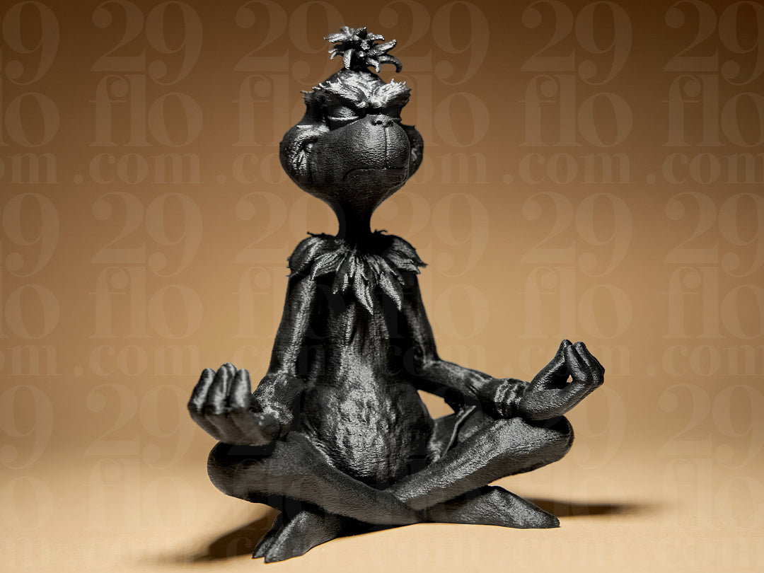 Meditierender Grinch - moderne 3D Druck Figur - Einzigartige Weihnachtsdekoration