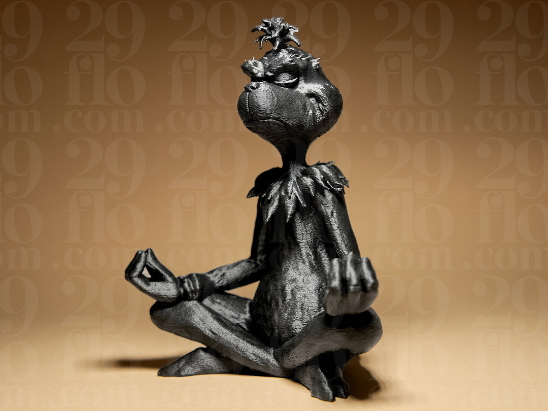 Meditierender Grinch - moderne 3D Druck Figur - Einzigartige Weihnachtsdekoration