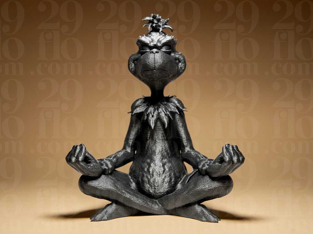 Meditierender Grinch - moderne 3D Druck Figur - Einzigartige Weihnachtsdekoration