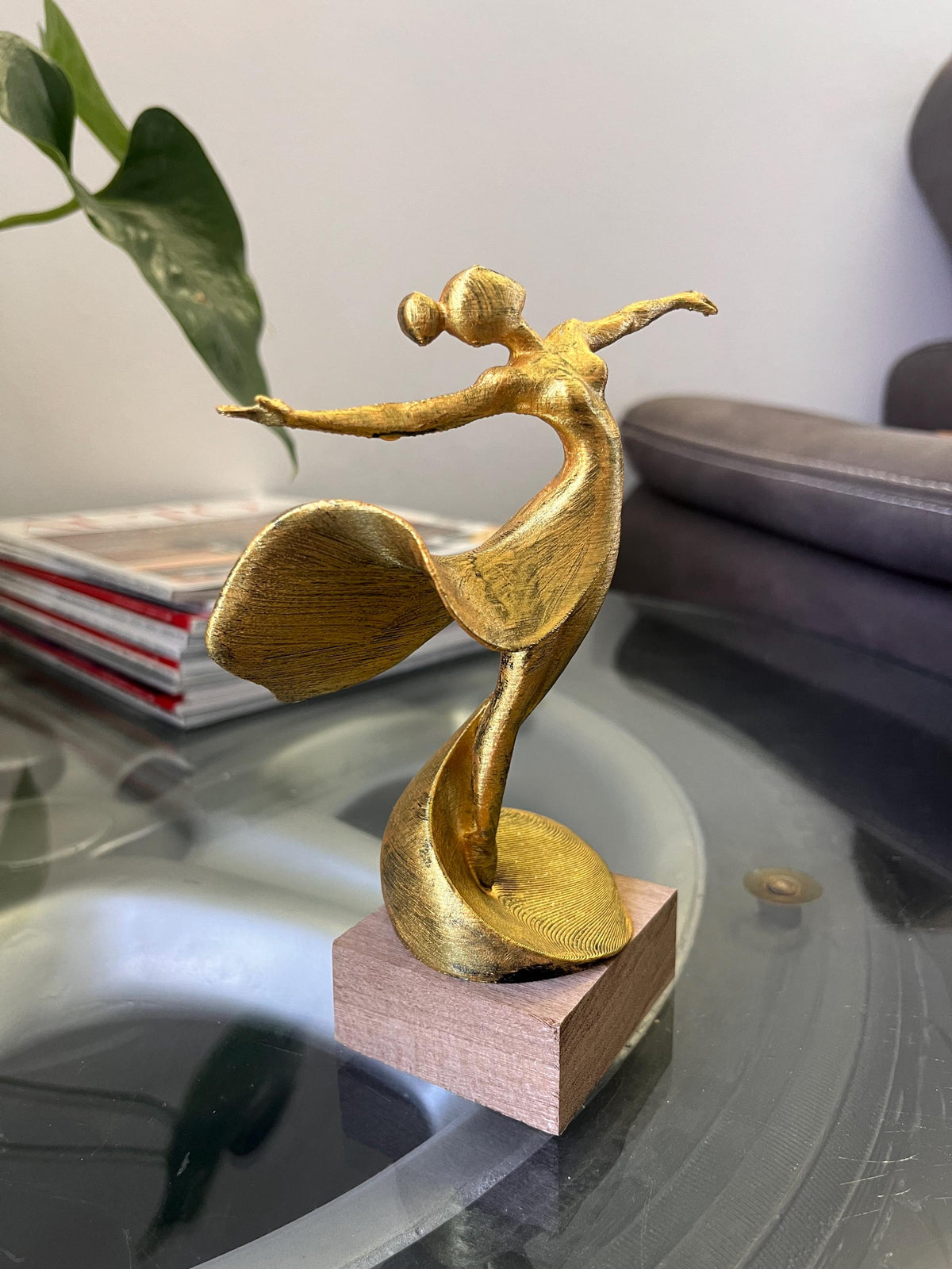 Ballerina Statuette - 3d Druck - metallic handbemalt - Tänzerin