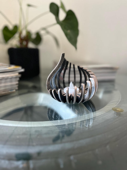 Modern Kerzenhalter für Teelichter - 3D Druck - metallic handbemalt