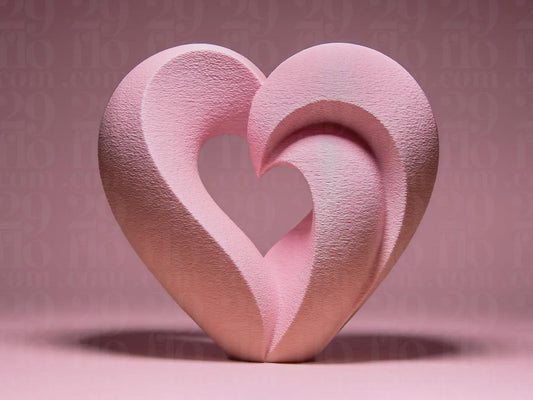Moderne herzförmige 3D gedruckte Statuette, Figur, Figurine, Dekoration für Valentinstag