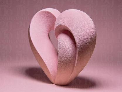 Moderne herzförmige 3D gedruckte Statuette, Figur, Figurine, Dekoration für Valentinstag