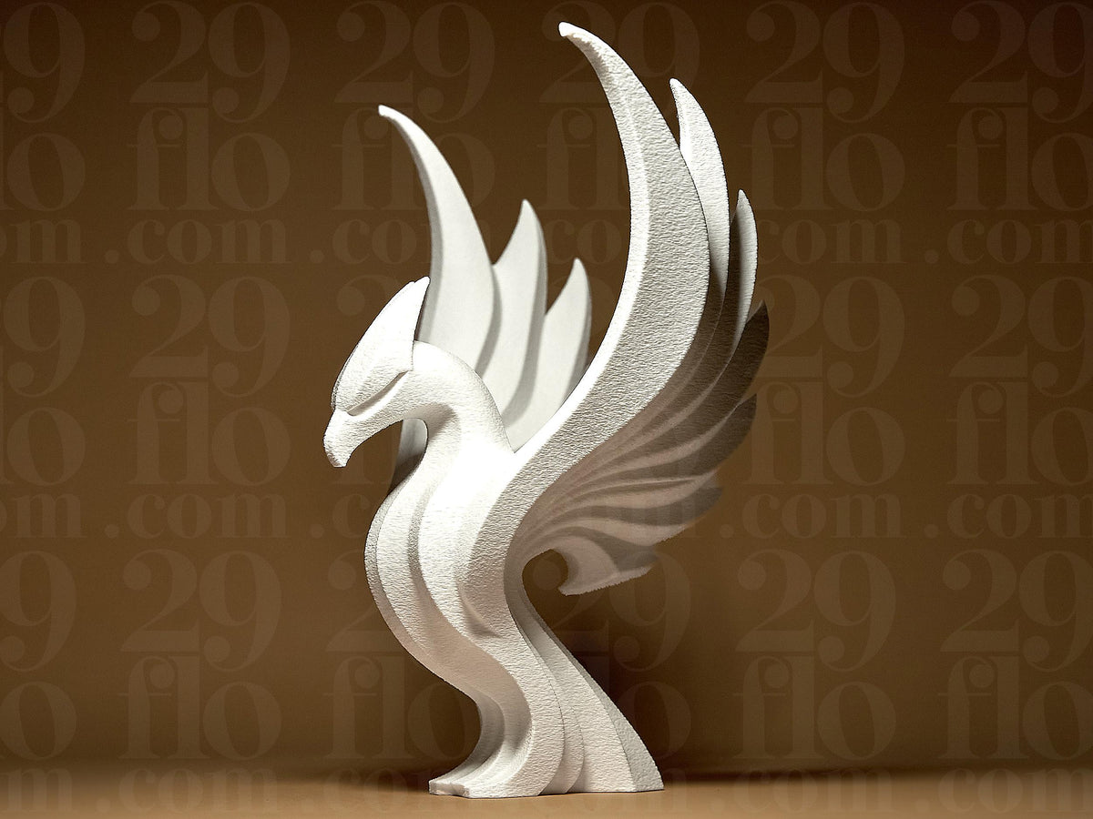 Modern Phoenix Statue - elegant 3d print - hand painted