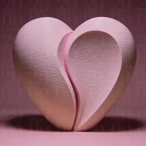 split heart - 3D print - abstract sculpture - love decor