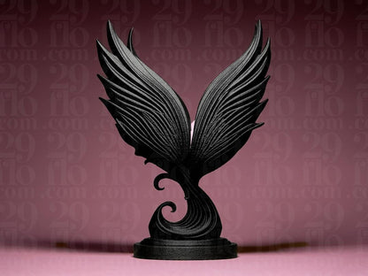 winged heart sculpture - 3D print - angelwings - love decor - romantic gift