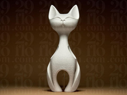 cat sculpture - elegant 3D print - home decor - geometric figure