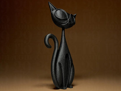 cat sculpture - fun 3D print - home decor - funny figure