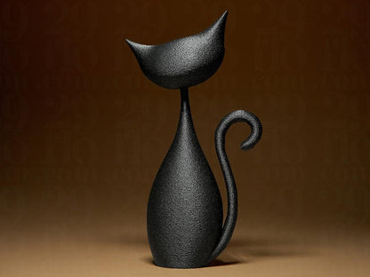 cat sculpture - fun 3D print - home decor - funny figure