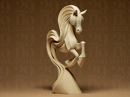 horse sculpture - jumping 3D print - elegant decor - flying figure