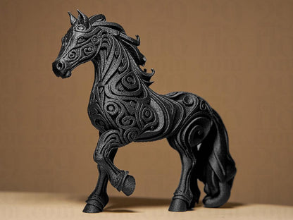 horse sculpture - ornamental 3D print - home decor - hand painted figurine