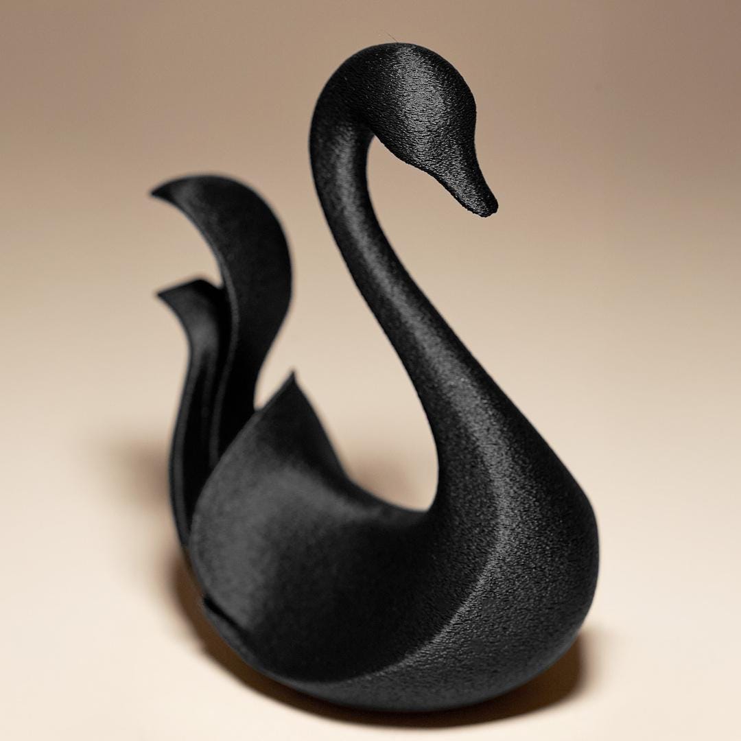 swan sculpture - elegant 3D print - home decor - modern animal figure