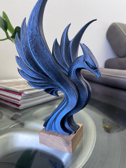 Modern Phoenix Statue - elegant 3d print - hand painted