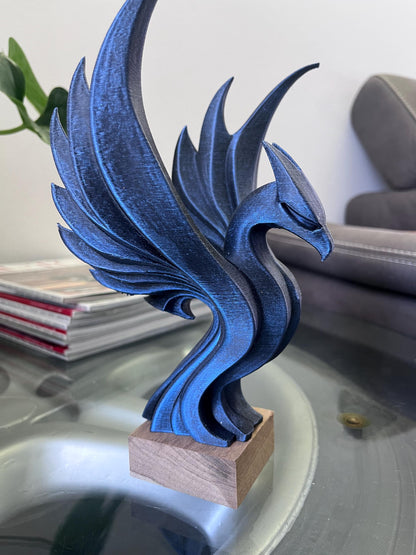 Modern Phoenix Statue - elegant 3d print - hand painted