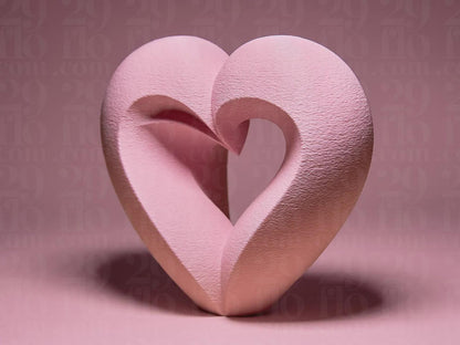 Moderne herzförmige 3D gedruckte Statuette, Figur, Figurine, Dekoration für Valentinstag
