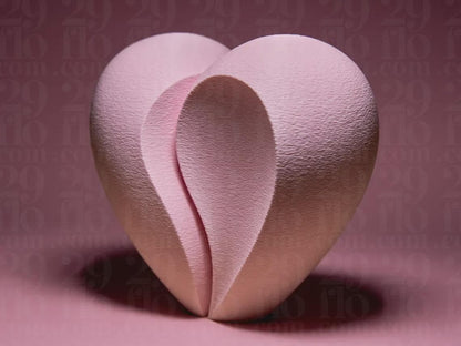split heart - 3D print - abstract sculpture - love decor