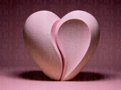 split heart - 3D print - abstract sculpture - love decor