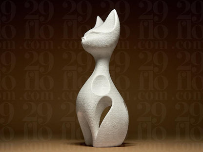cat sculpture - elegant 3D print - home decor - geometric figure
