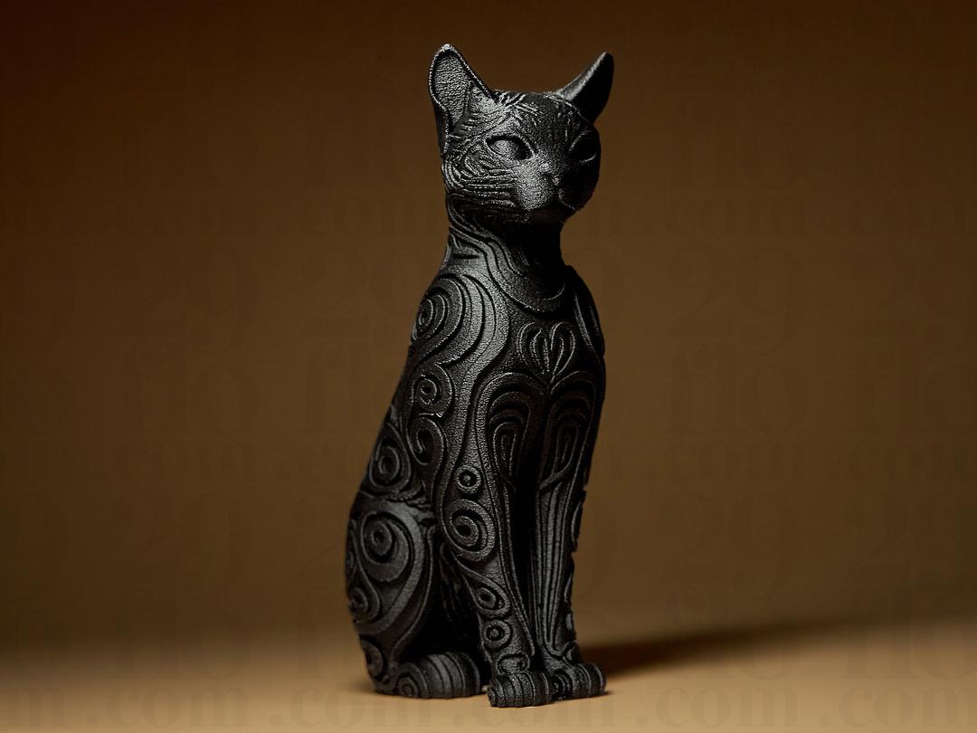 ornamental cat sculpture - 3D print - home decor - pet lovers gift - hand painted