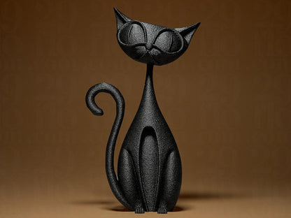 cat sculpture - fun 3D print - home decor - funny figure