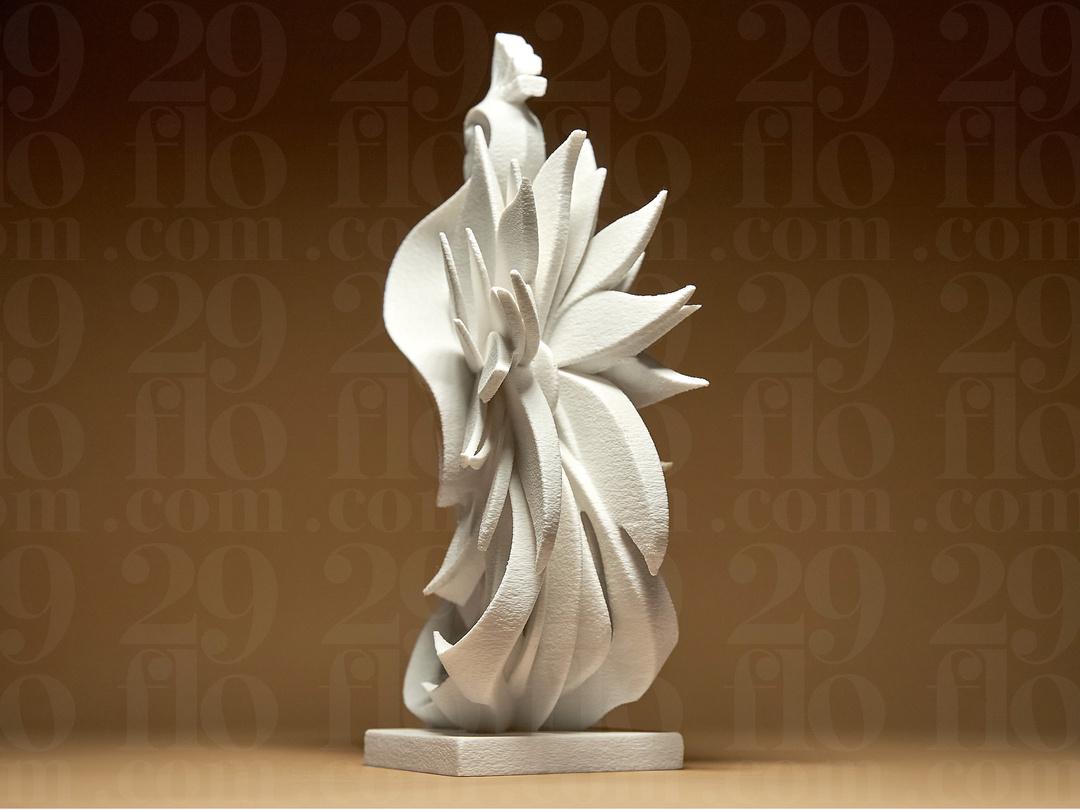 peacock sculpture - elegant 3D print - home decor - floating modern statue