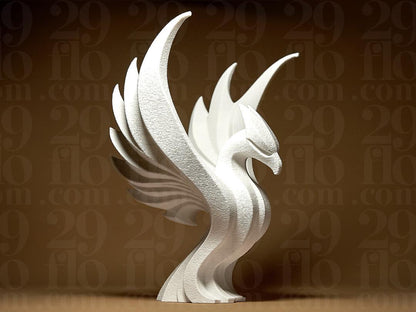 Modern Phoenix Statue - elegant 3d print - hand painted
