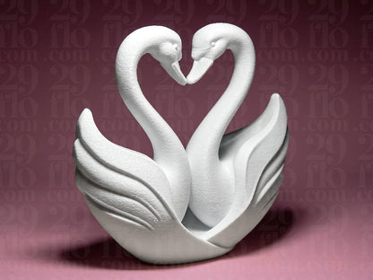 Heart of Swans - 3D print - elegant sculpture - love decor