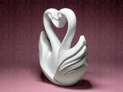 Heart of Swans - 3D print - elegant sculpture - love decor