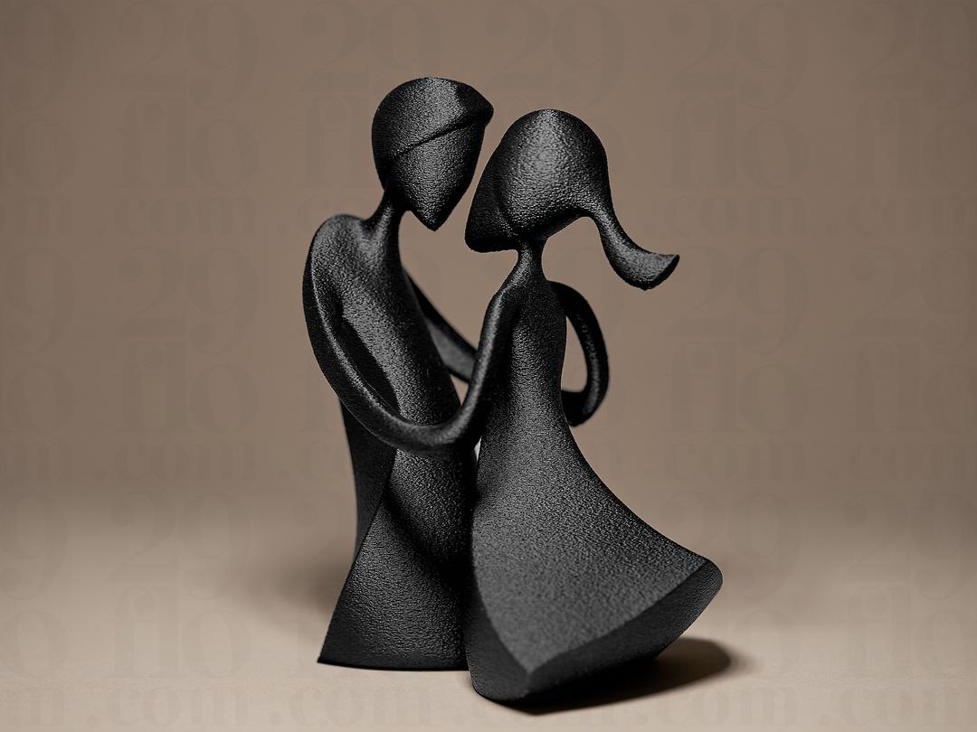 Romantic couple - 3D print - abstract sculpture - home decor