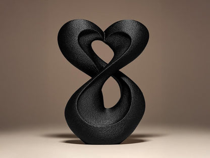 Infinite Heart - 3D print - love sculpture - home decor