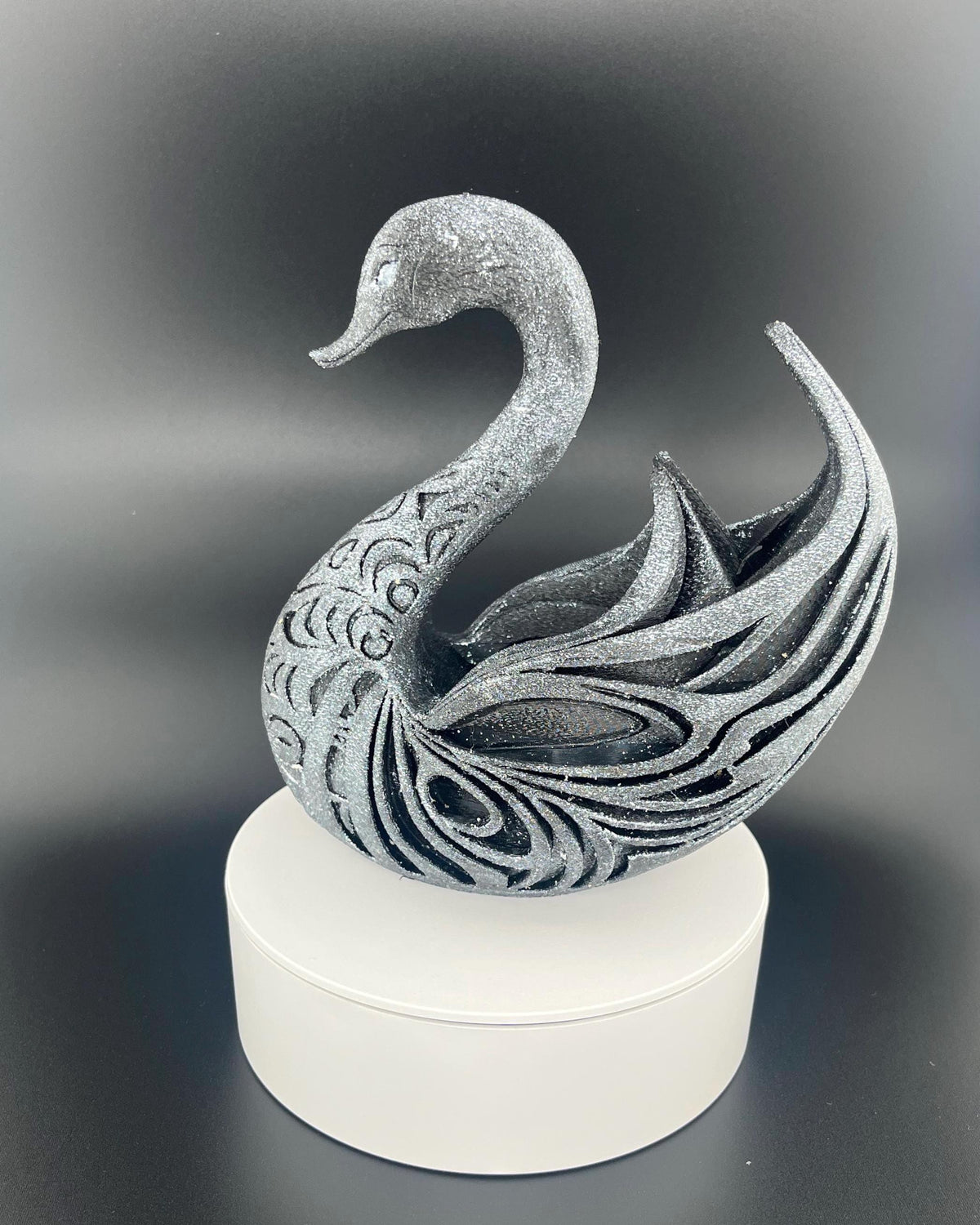 ornamental swan sculpture - elegant 3D print - key holder - modern animal figure