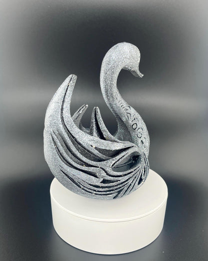 ornamental swan sculpture - elegant 3D print - key holder - modern animal figure