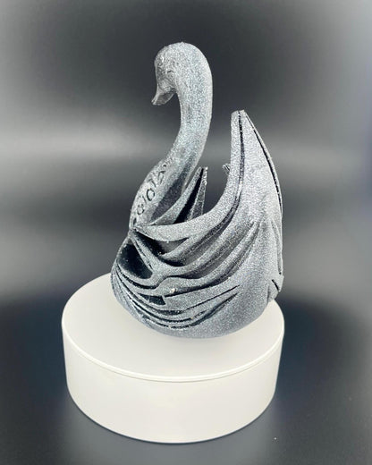 ornamental swan sculpture - elegant 3D print - key holder - modern animal figure