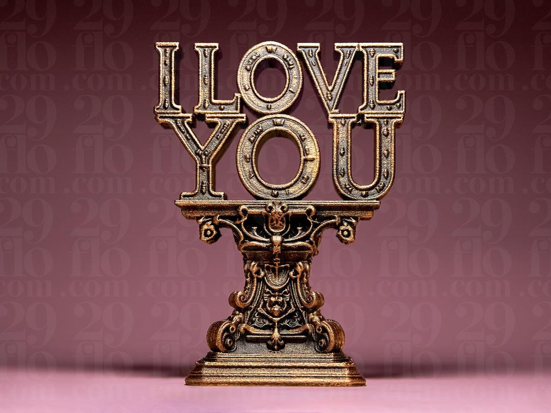 I Love You Statue - modern 3D print - love sculpture - baroque home decoration