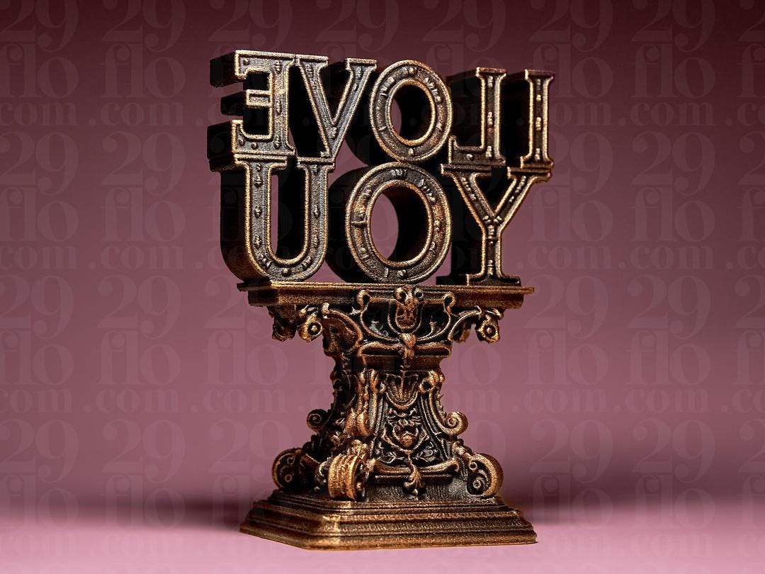 I Love You Statue - modern 3D print - love sculpture - baroque home decoration