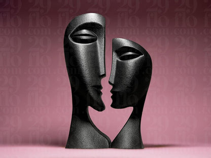 Abstract Couple Sculpture - modern 3D print - home decoration