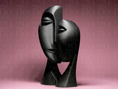 Abstract Couple Sculpture - modern 3D print - home decoration