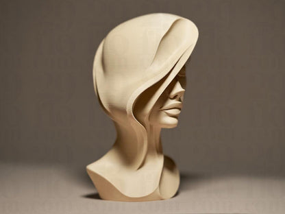 Woman Face - 3D print - abstract sculpture - home decor