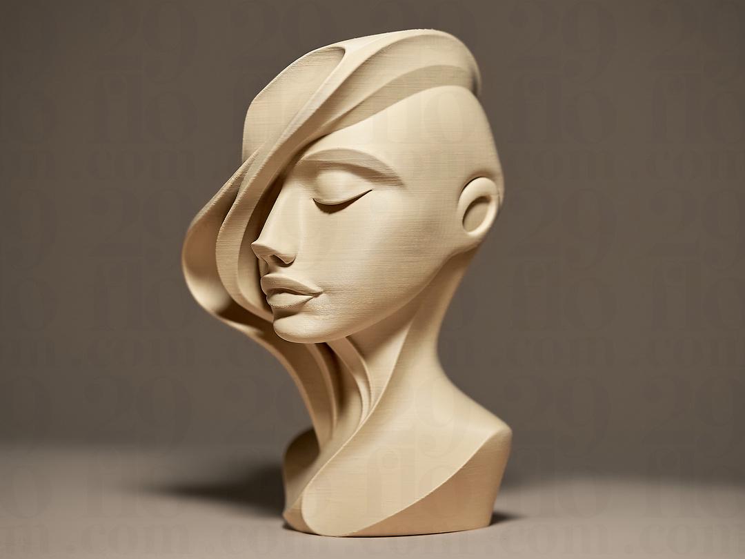 Woman Face - 3D print - abstract sculpture - home decor