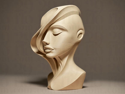 Woman Face - 3D print - abstract sculpture - home decor
