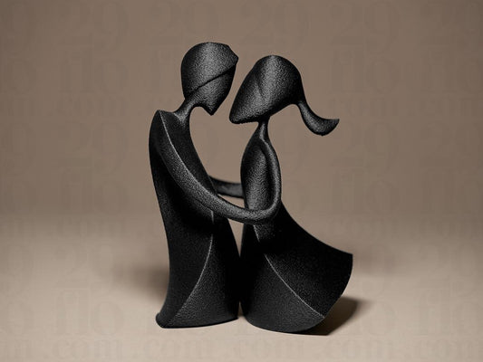 Romantic couple - 3D print - abstract sculpture - home decor