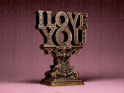 I Love You Statue - modern 3D print - love sculpture - baroque home decoration